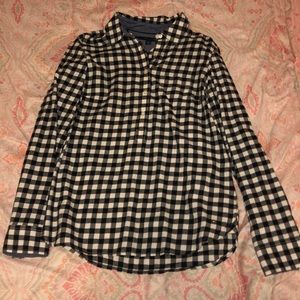 Plaid half button down shirt